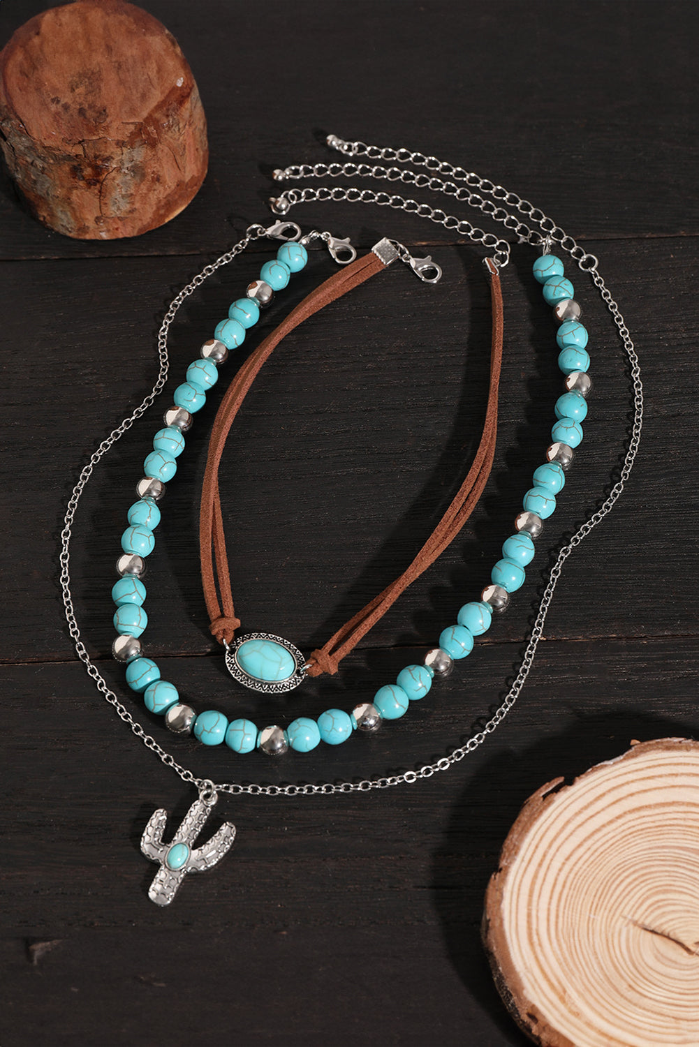 Turquoise Trio Layered Necklace Set – Boho Meets Southwestern Charm 🌵