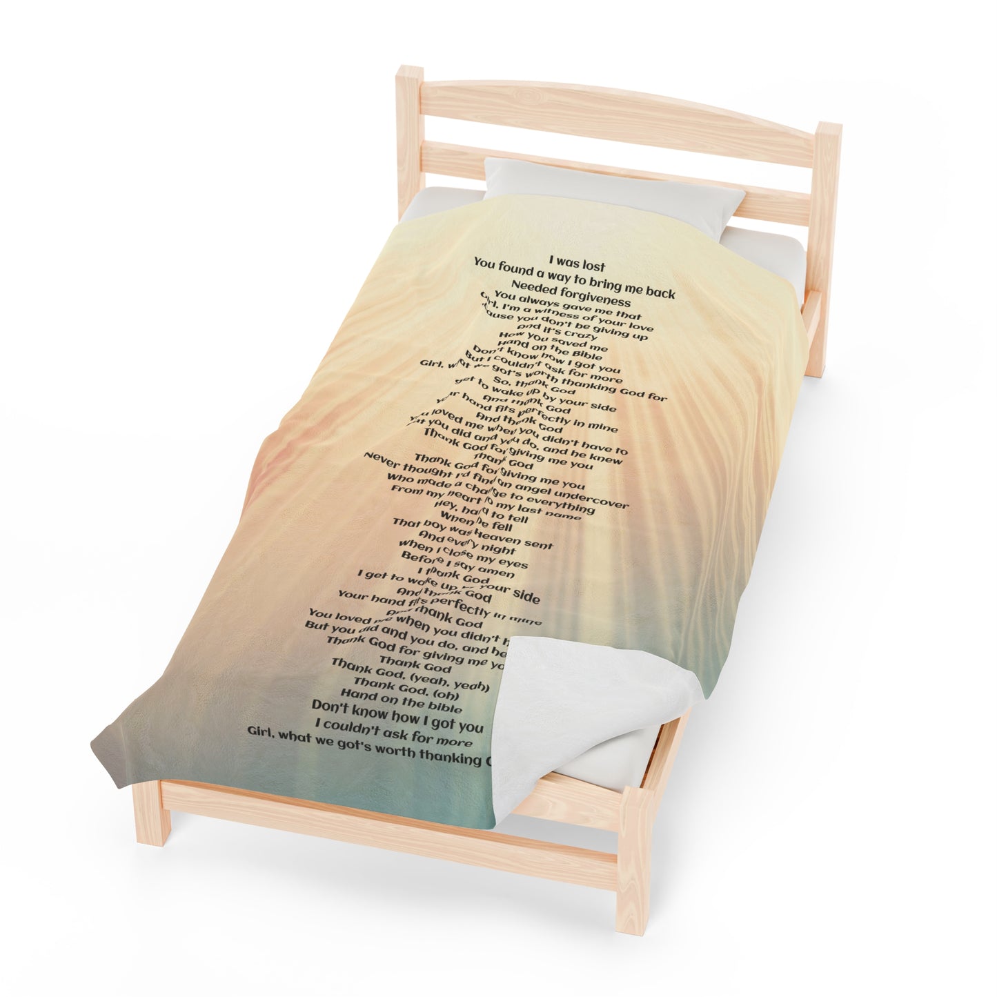 Thank God lyric Velveteen Plush Blanket, Fan Blanket, Throw Rug, Display Blanket, Country Music Blanket,