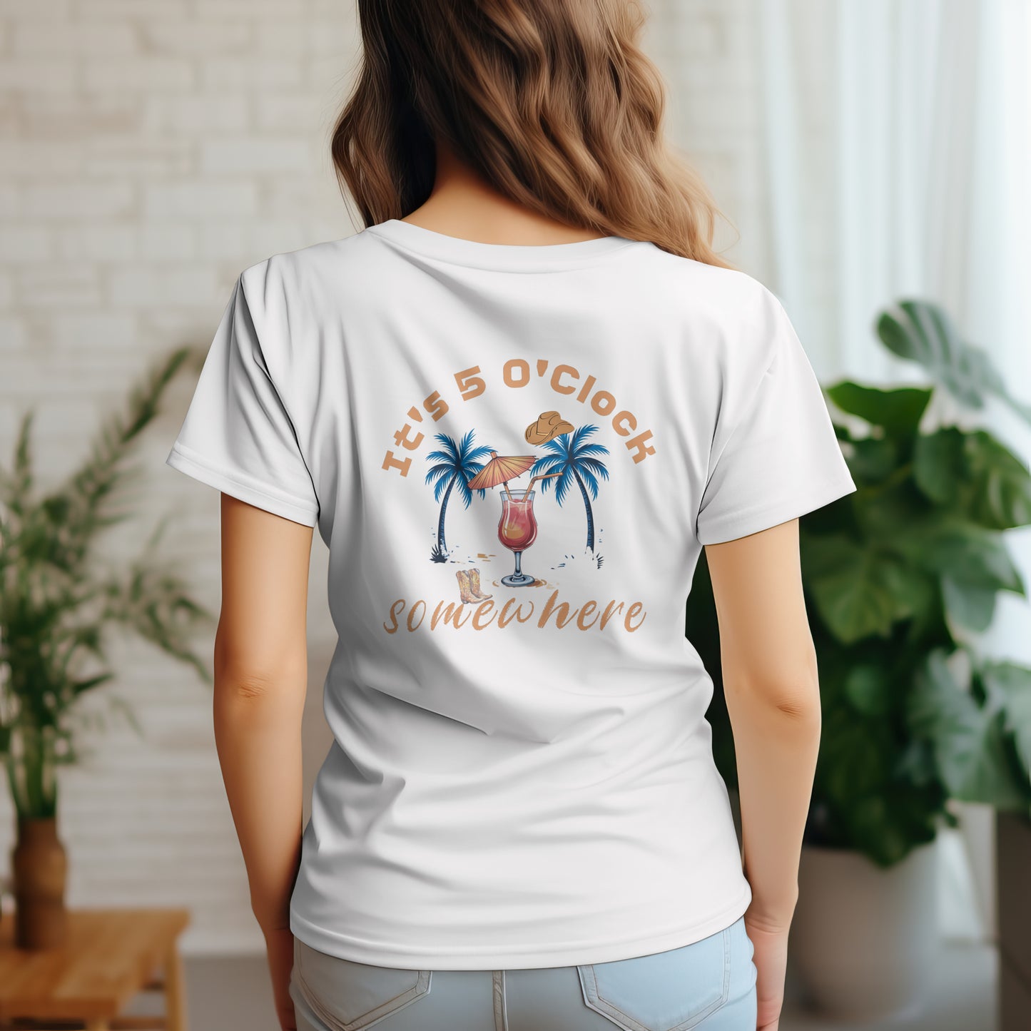 "It’s 5 O’Clock Somewhere" Tropical Country Graphic T-Shirt