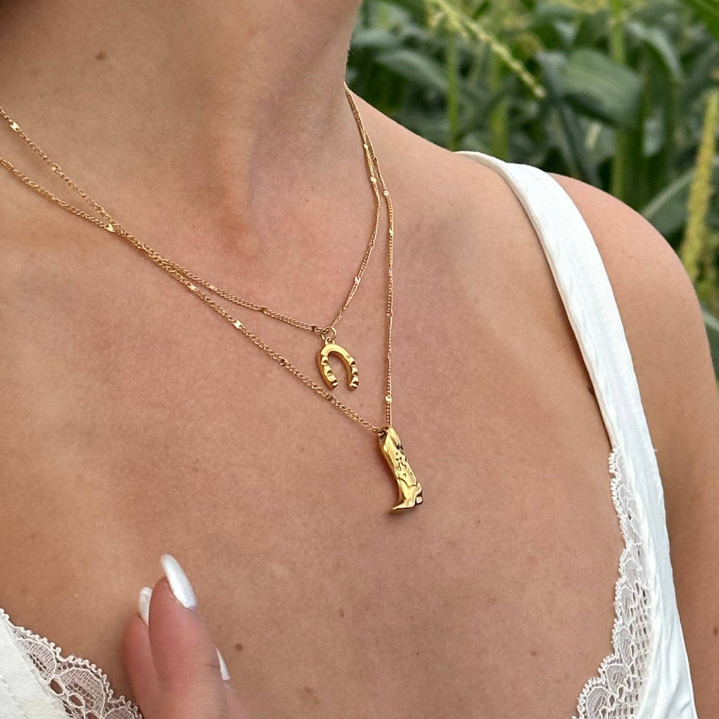 Cowboy Boot Pendant Necklace – Gold or Silver