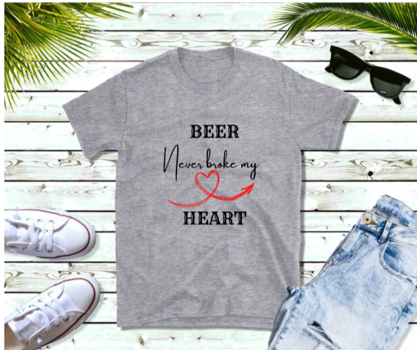 Beer Never Broke My Heart T-Shirt, Country Music T-Shirt, Concert Tee, Lyric T-Shirt