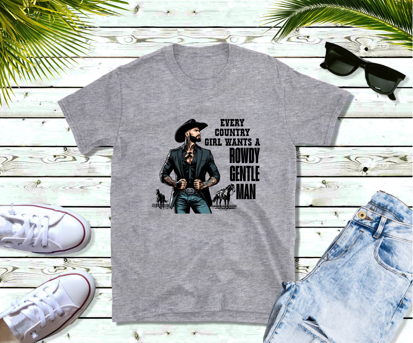 Rowdy Gentle Man T-Shirt, Country Music Shirt, Festival Tee, Western T-shirt, Concert T Shirt,