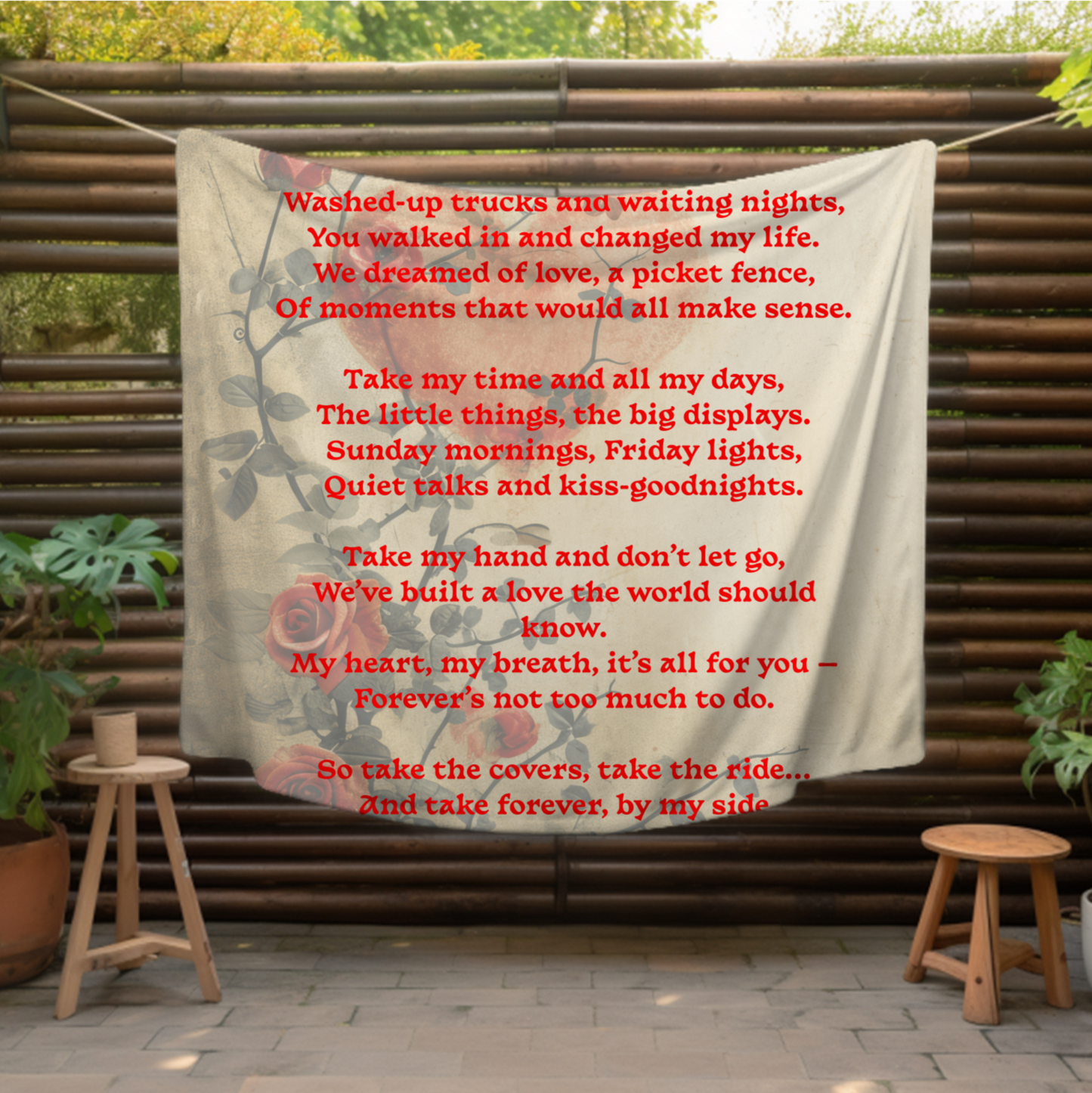 Take forever with me Velveteen Plush Blanket, Fan Blanket, Throw Rug, Display Blanket, Country Music Blanket,