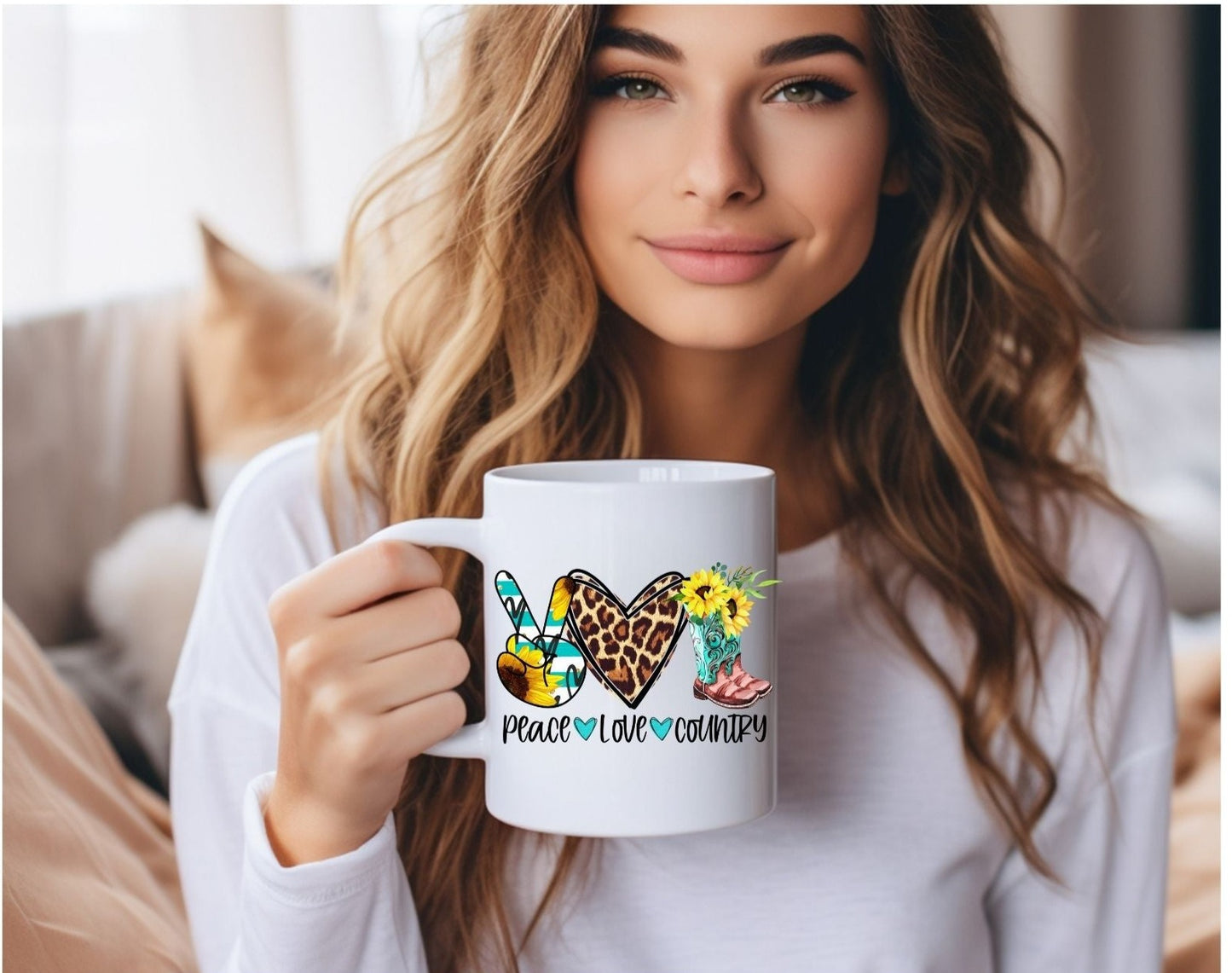 Peace, Love, Country 11oz Mug, Country Music, Gift, Unique Gift