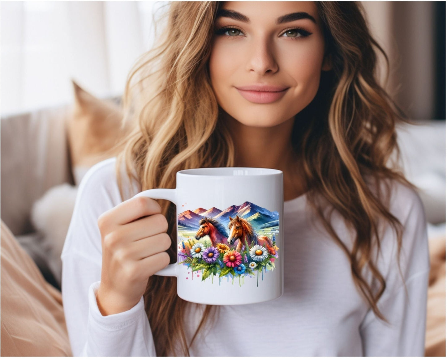 Watercolour horses 11oz Mug