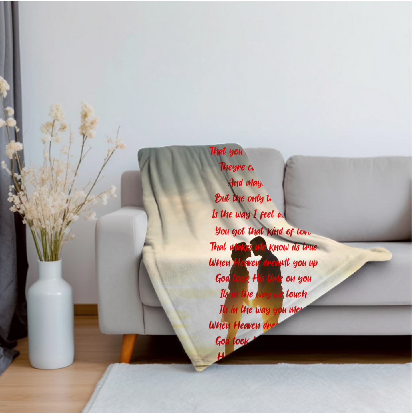 God took his time on you lyric Velveteen Plush Blanket, Fan Blanket, Throw Rug, Display Blanket, Country Music Blanket,
