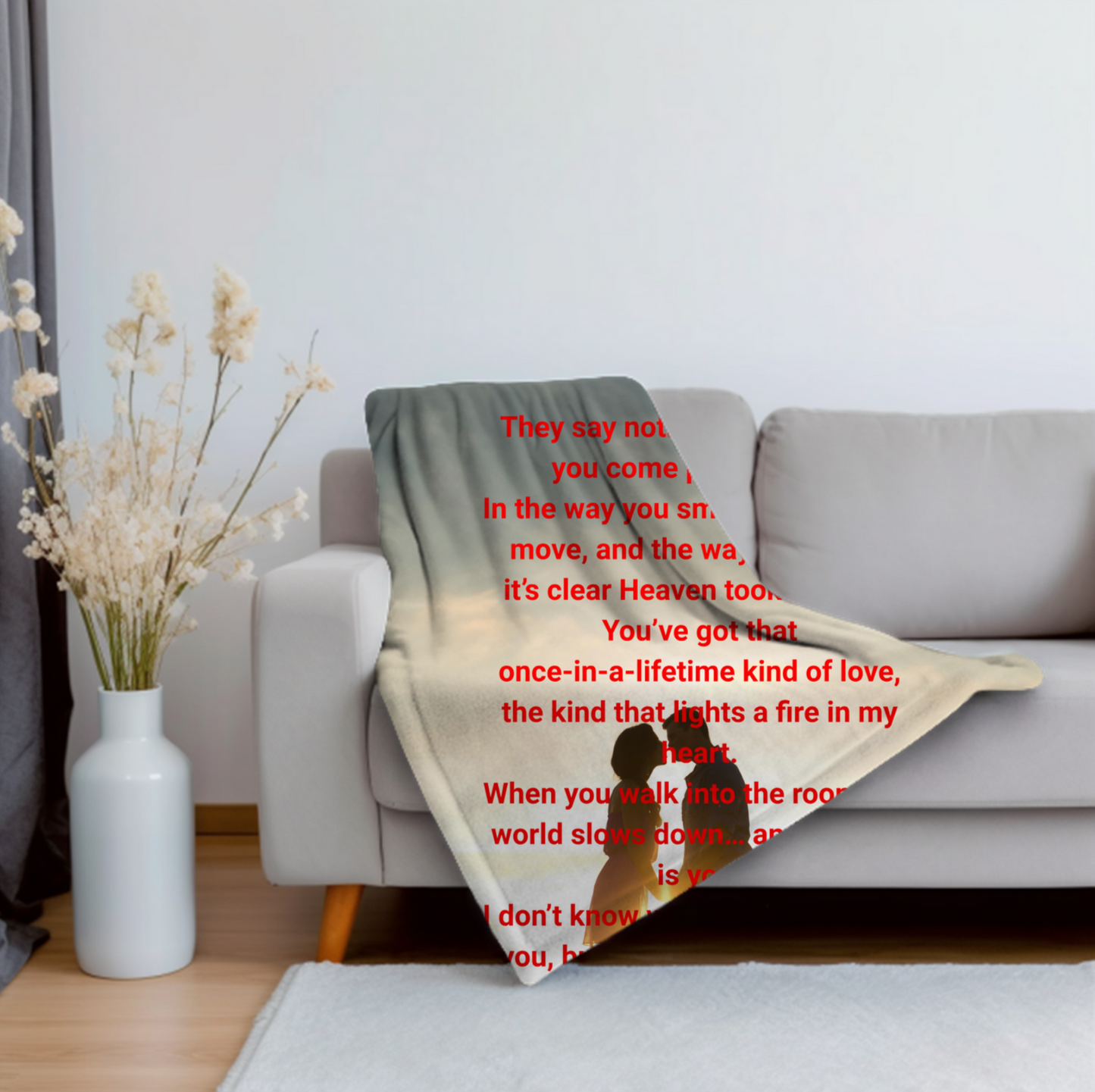 Once in a lifetime love Velveteen Plush Blanket, Fan Blanket, Throw Rug, Display Blanket, Country Music Blanket,