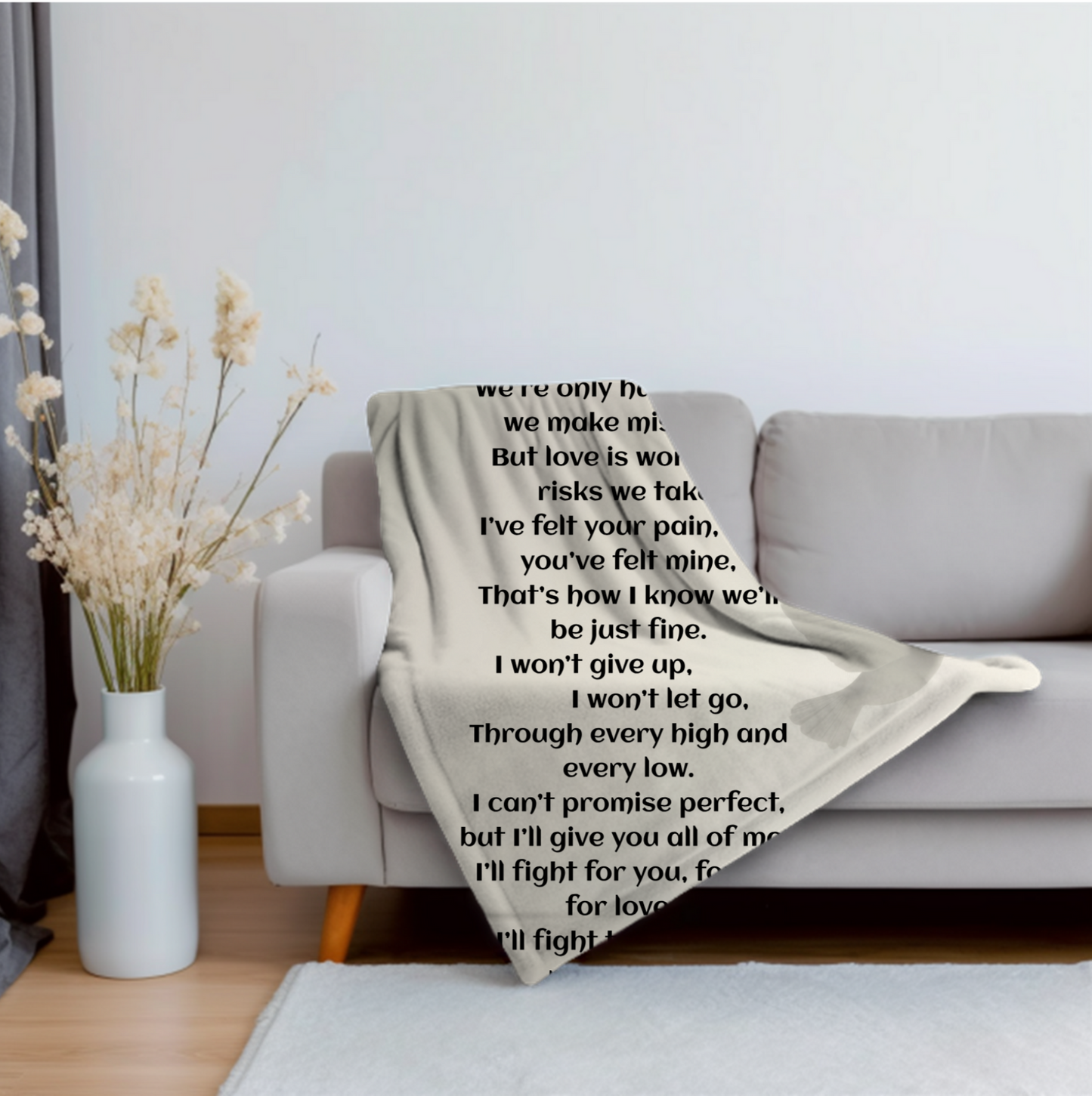 I'll Fight for Us Velveteen Plush Blanket, Fan Blanket, Throw Rug, Display Blanket, Country Music Blanket,