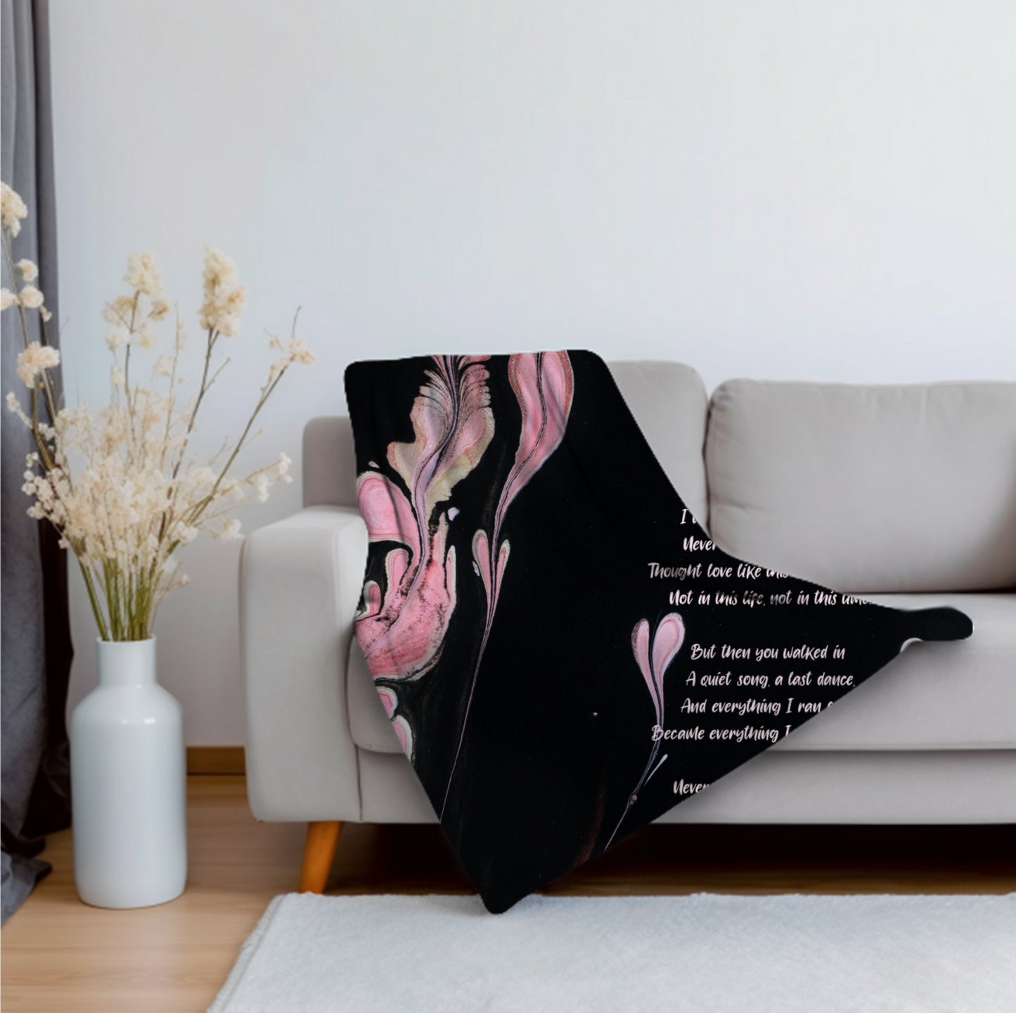 Never Till Now Velveteen Plush Blanket, Fan Blanket, Throw Rug, Display Blanket, Country Music Blanket,