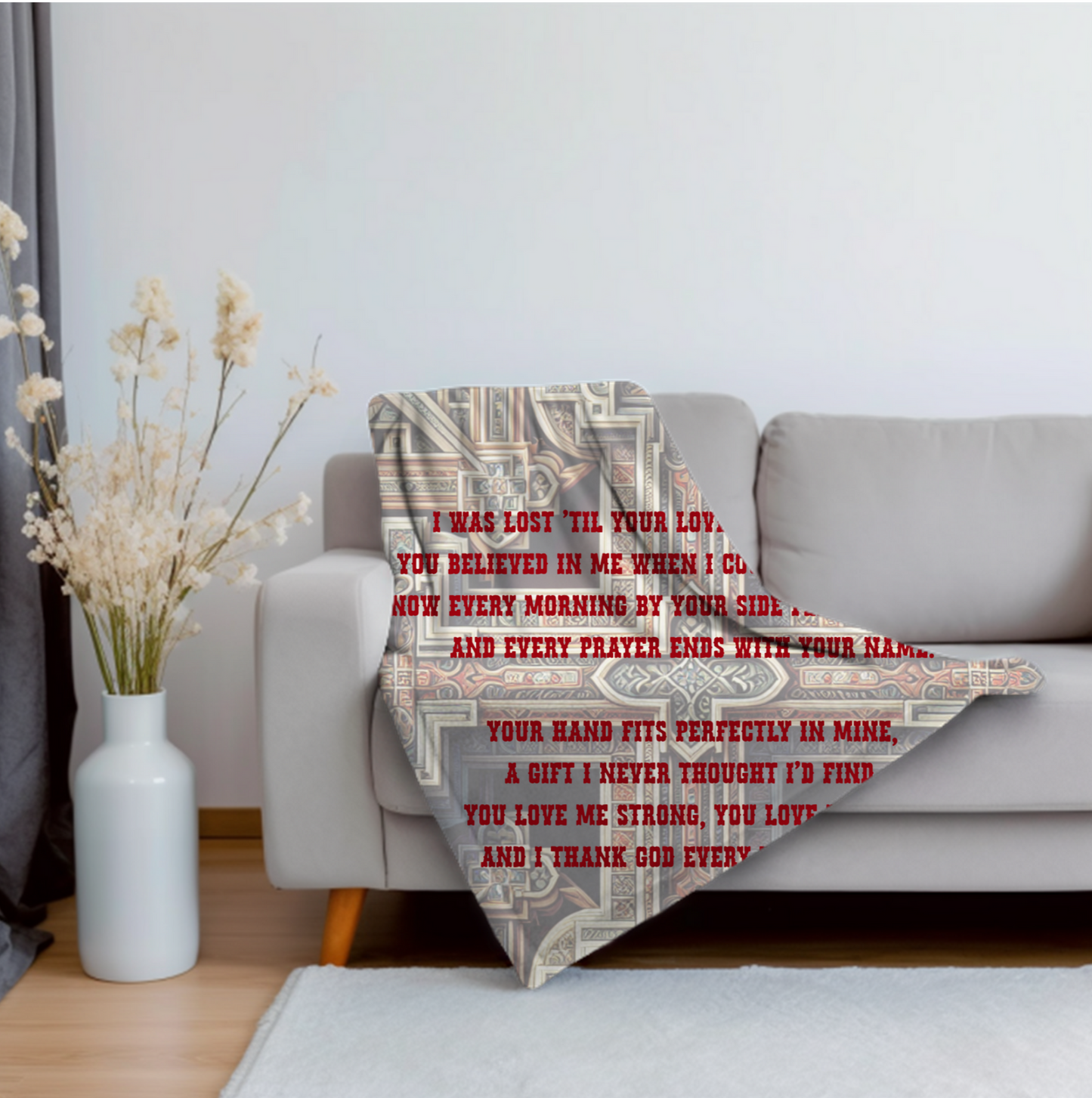 Thank God Velveteen Plush Blanket, Fan Blanket, Throw Rug, Display Blanket, Country Music Blanket,