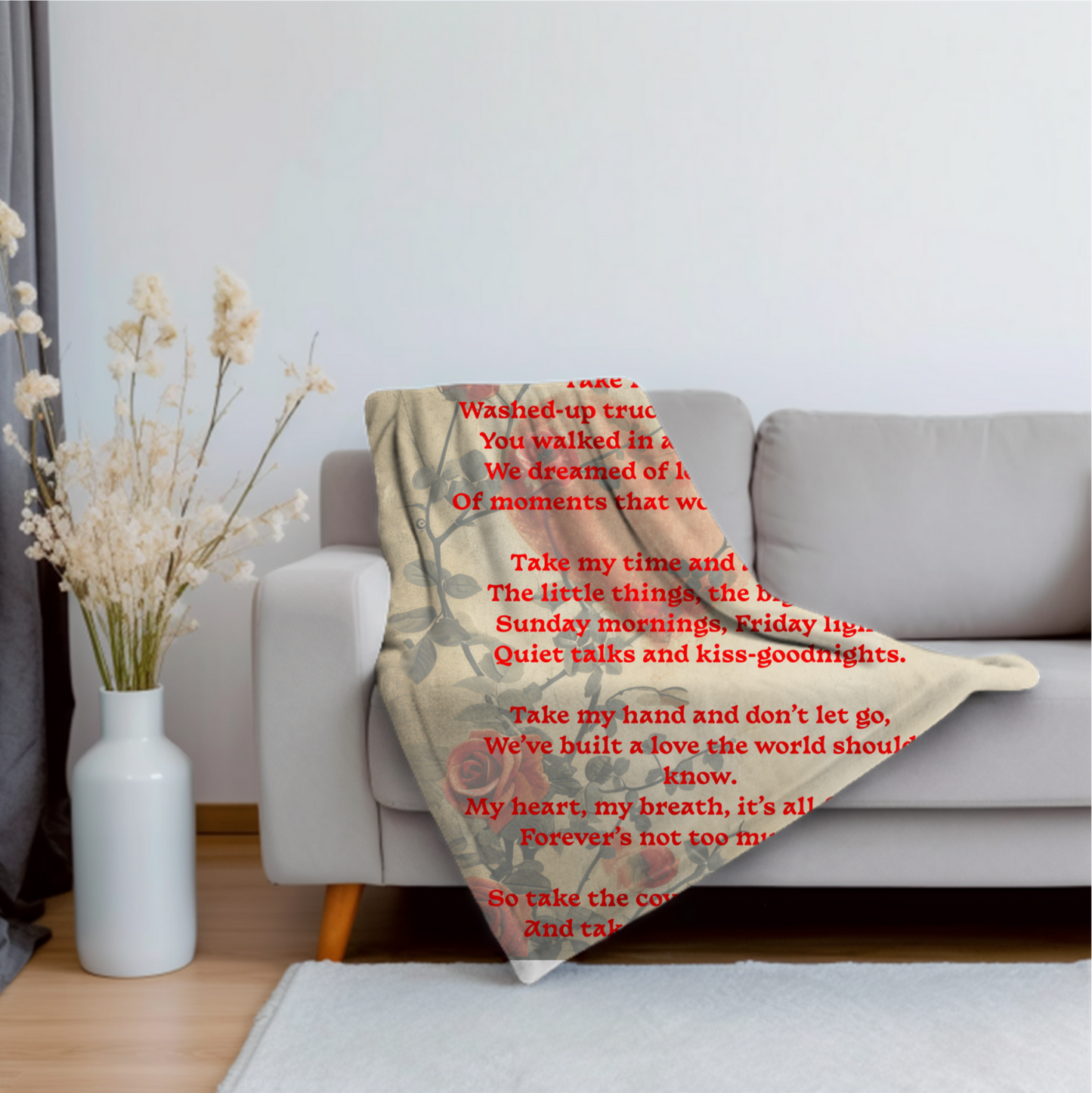 Take forever with me Velveteen Plush Blanket, Fan Blanket, Throw Rug, Display Blanket, Country Music Blanket,