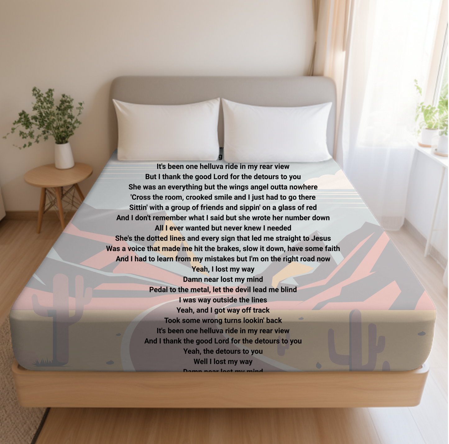 Detours lyric Velveteen Plush Blanket, Fan Blanket, Throw Rug, Display Blanket, Country Music Blanket,