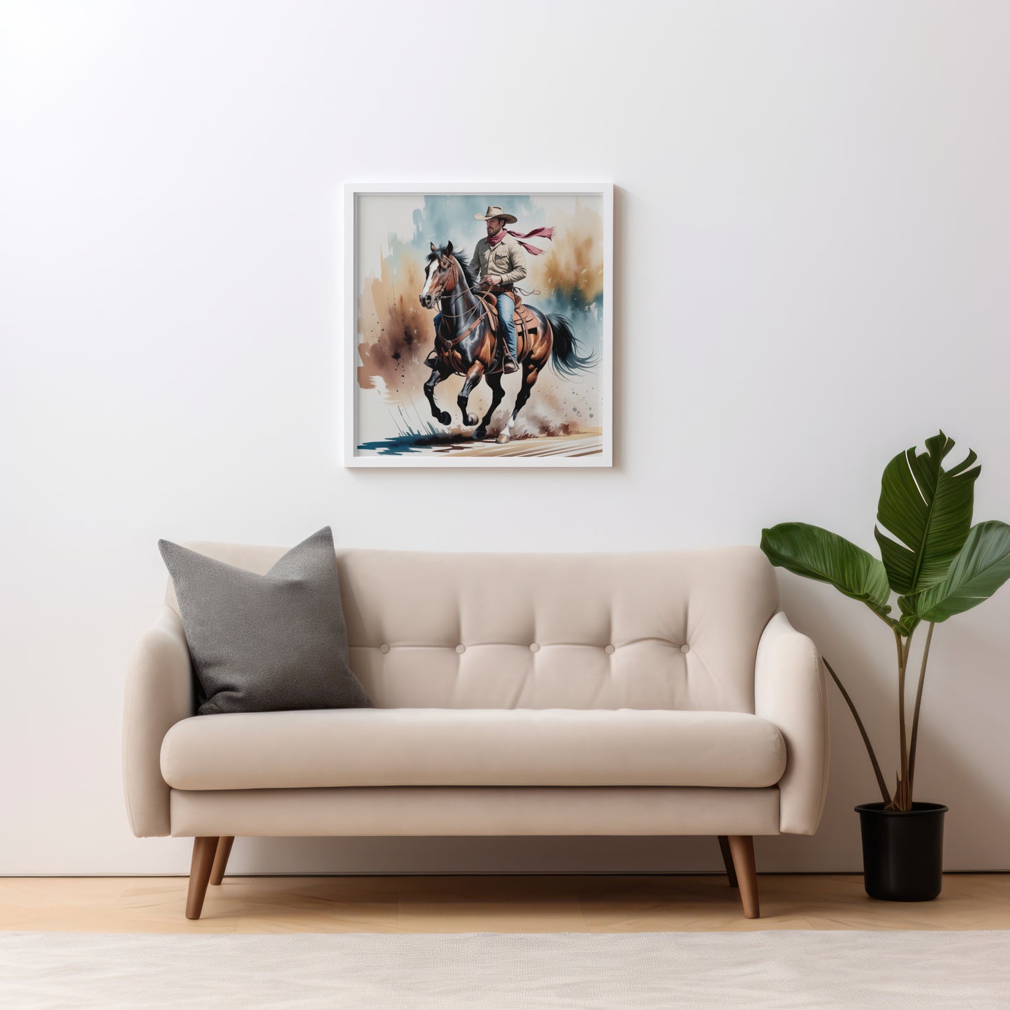 Ride Like Thunder – Western Cowboy in Motion Wall Art