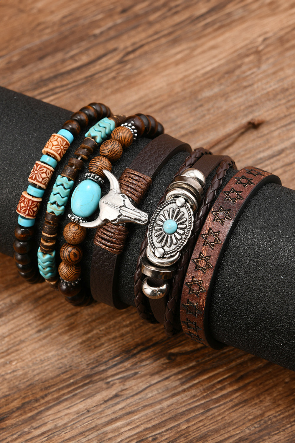 Spirit of the Range Bracelet Stack โ Rustic Layers with Boho Edge