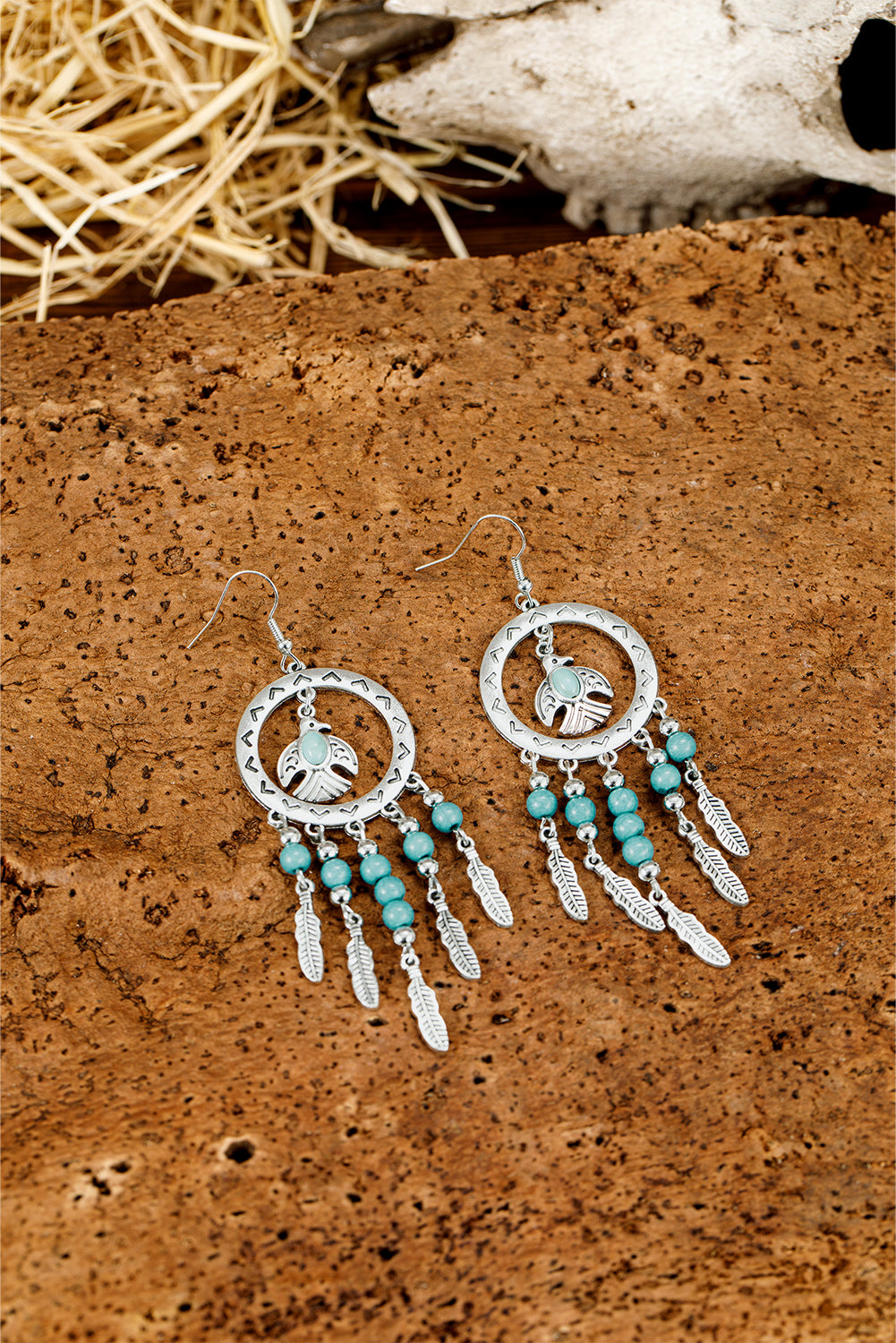 Turquoise Feather Drop Earrings – Southwestern Grace Meets Everyday Glam