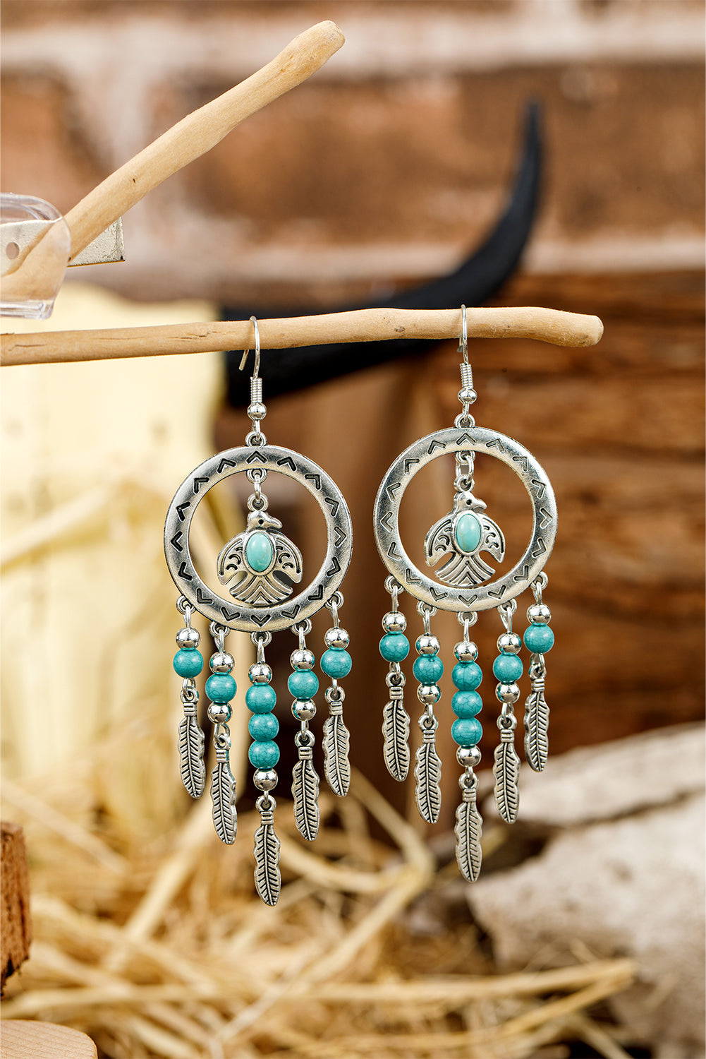 Turquoise Feather Drop Earrings – Southwestern Grace Meets Everyday Glam