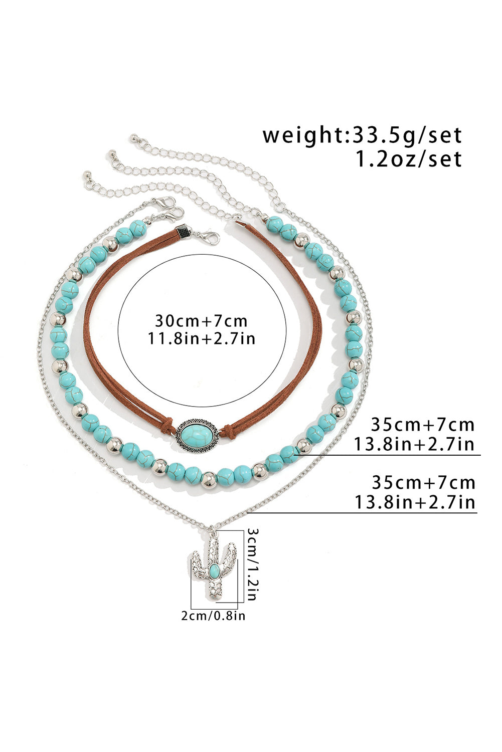 Turquoise Trio Layered Necklace Set – Boho Meets Southwestern Charm 🌵