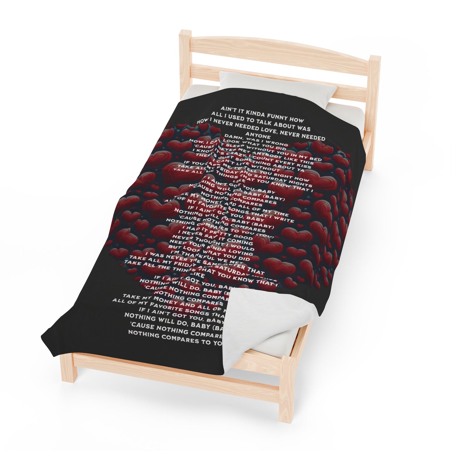 Nothing compares to you lyric Velveteen Plush Blanket, Fan Blanket, Throw Rug, Display Blanket, Country Music Blanket,