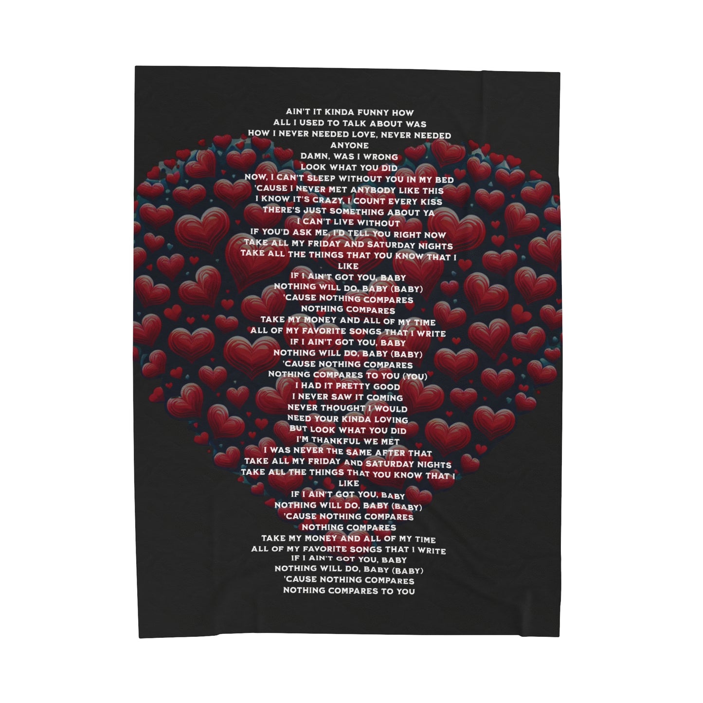 Nothing compares to you lyric Velveteen Plush Blanket, Fan Blanket, Throw Rug, Display Blanket, Country Music Blanket,