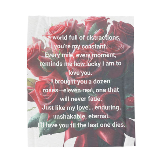 Features red roses and the white text