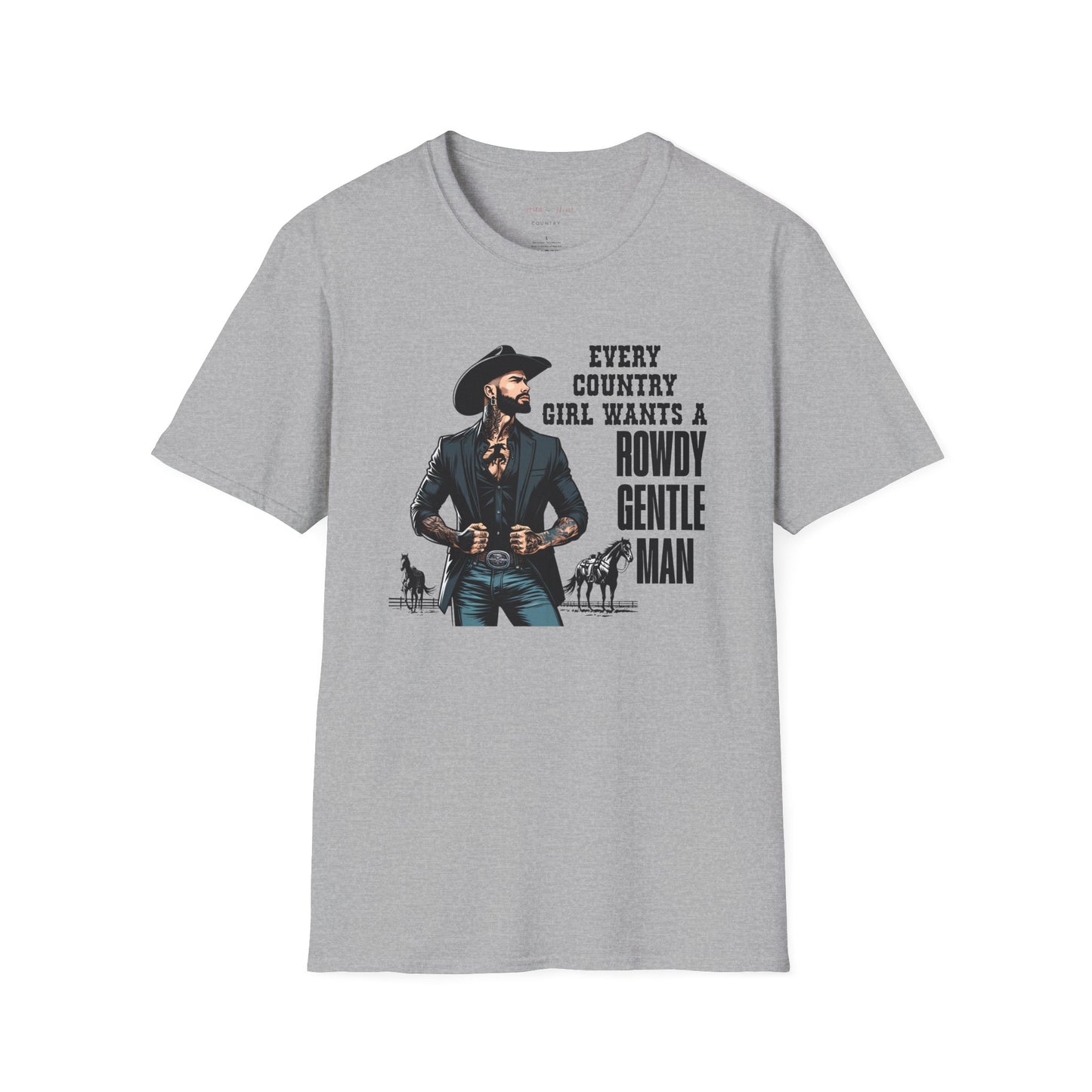 Rowdy Gentle Man T-Shirt, Country Music Shirt, Festival Tee, Western T-shirt, Concert T Shirt,