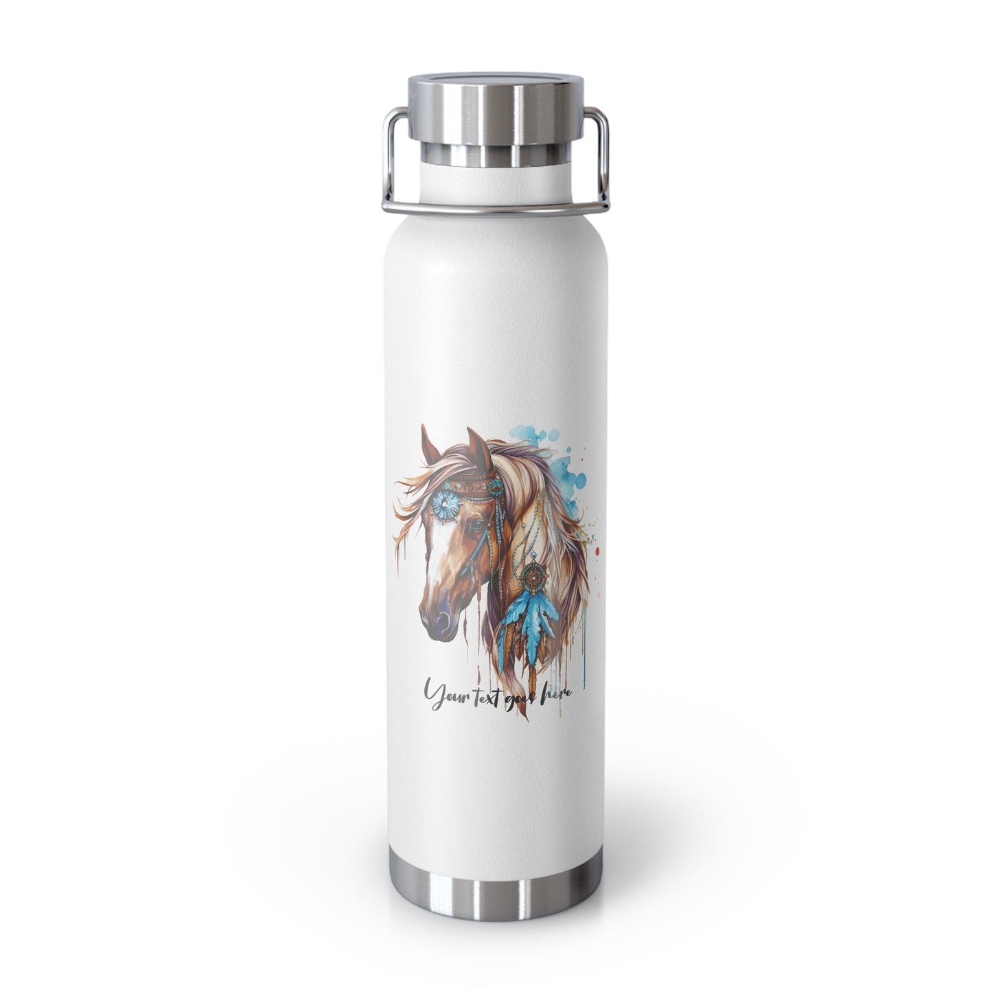 Boho Spirit Horse Personalized Design Insulated Water Bottle 22oz