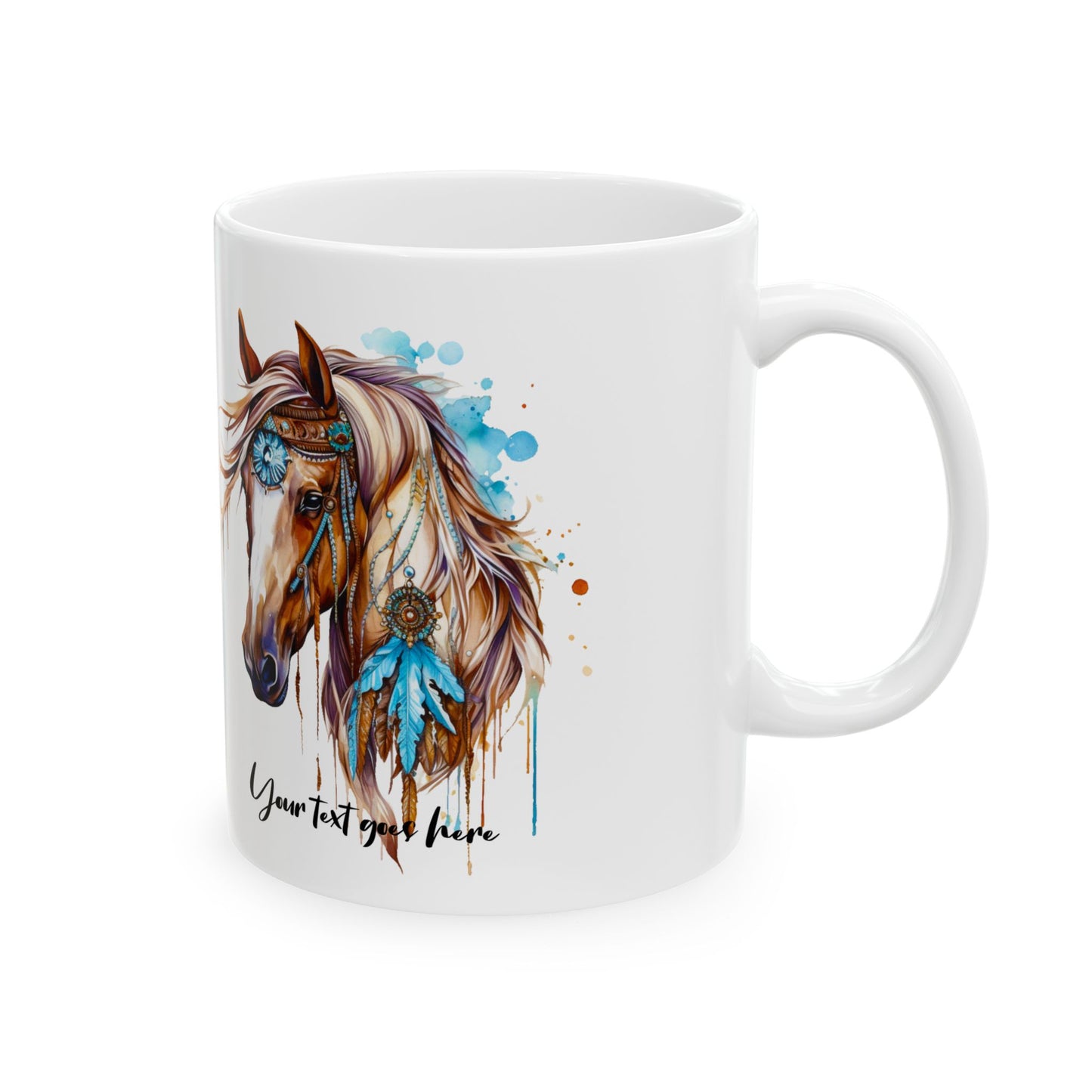 Boho Spirit Horse Personalized Ceramic Mug
