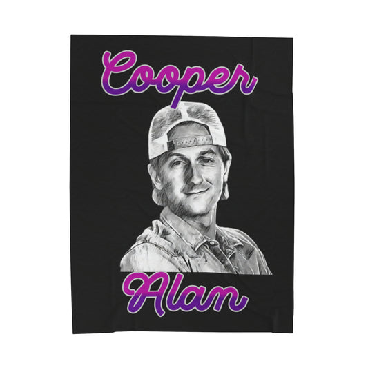 Cooper Alan Velveteen Plush Blanket, Display Blanket, Country Music Blanket, Country Music Gift, Gift