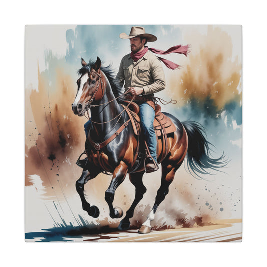 Ride Like Thunder – Western Cowboy in Motion Wall Art
