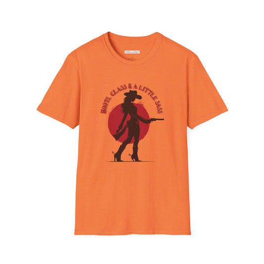 Boots, class and a little sass T Shirt, Country Shirt, Festival Tee, Western T-shirt, Cowgirl sass shirt, Concert T-shirt