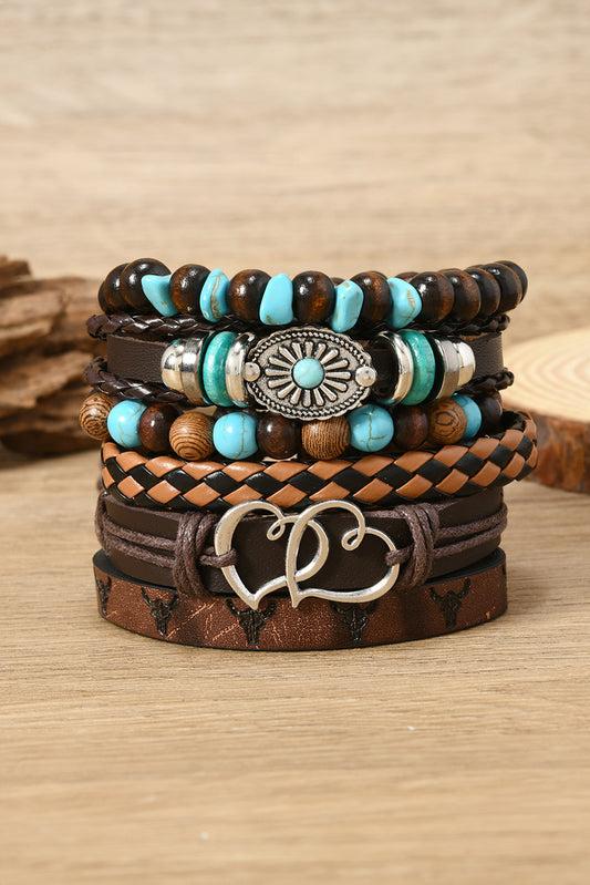 Cinnamon Sunset PU Leather Bracelet Stack – Western Texture Meets Everyday Luxe