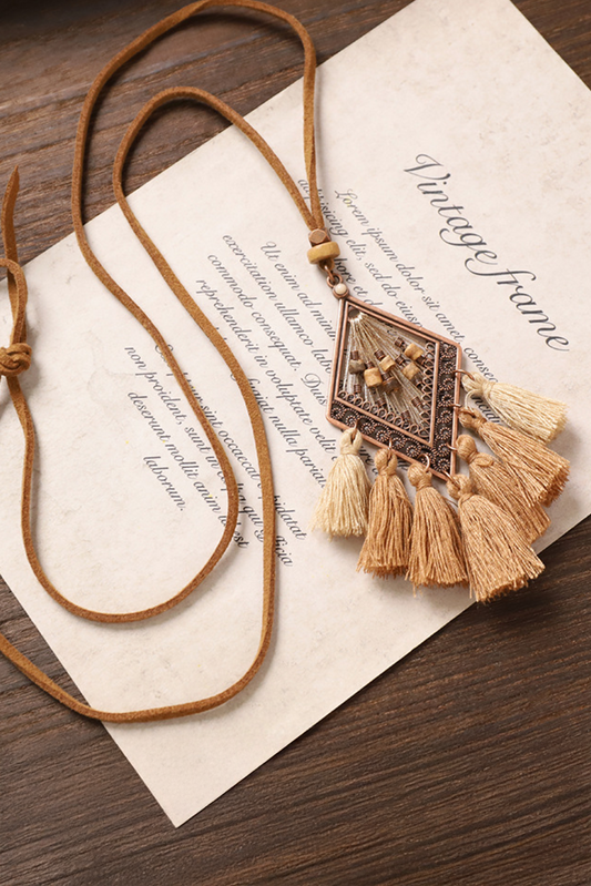 Desert Muse Tassel Necklace – Bohemian Spirit in Every Strand
