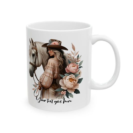 Boho Cowgirl Elegance Personalized Ceramic Mug