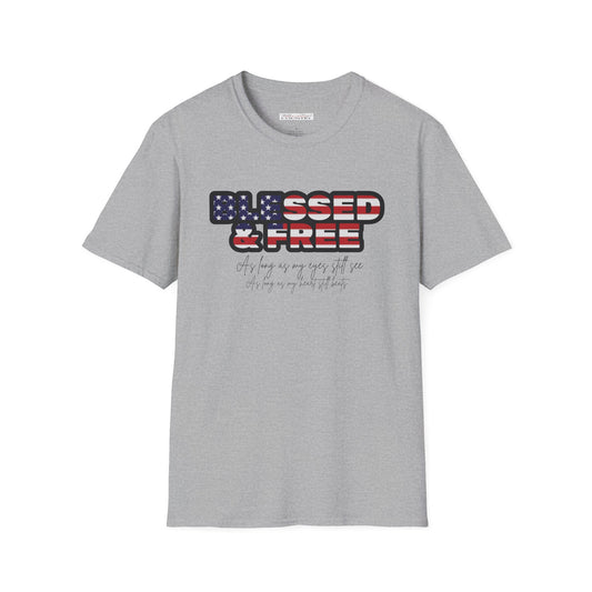 Blessed and Free T-Shirt, Country Music shirt, Western T-shirt, Stars and stripes T-Shirt