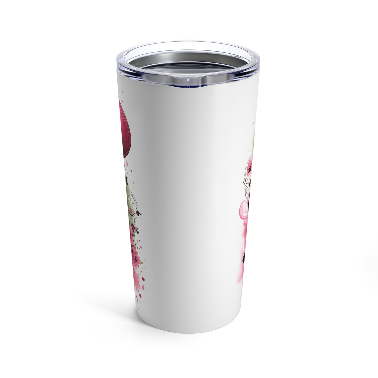 Let's go girls Tumbler 20oz, Pink cowboy boots & hat, Water bottle