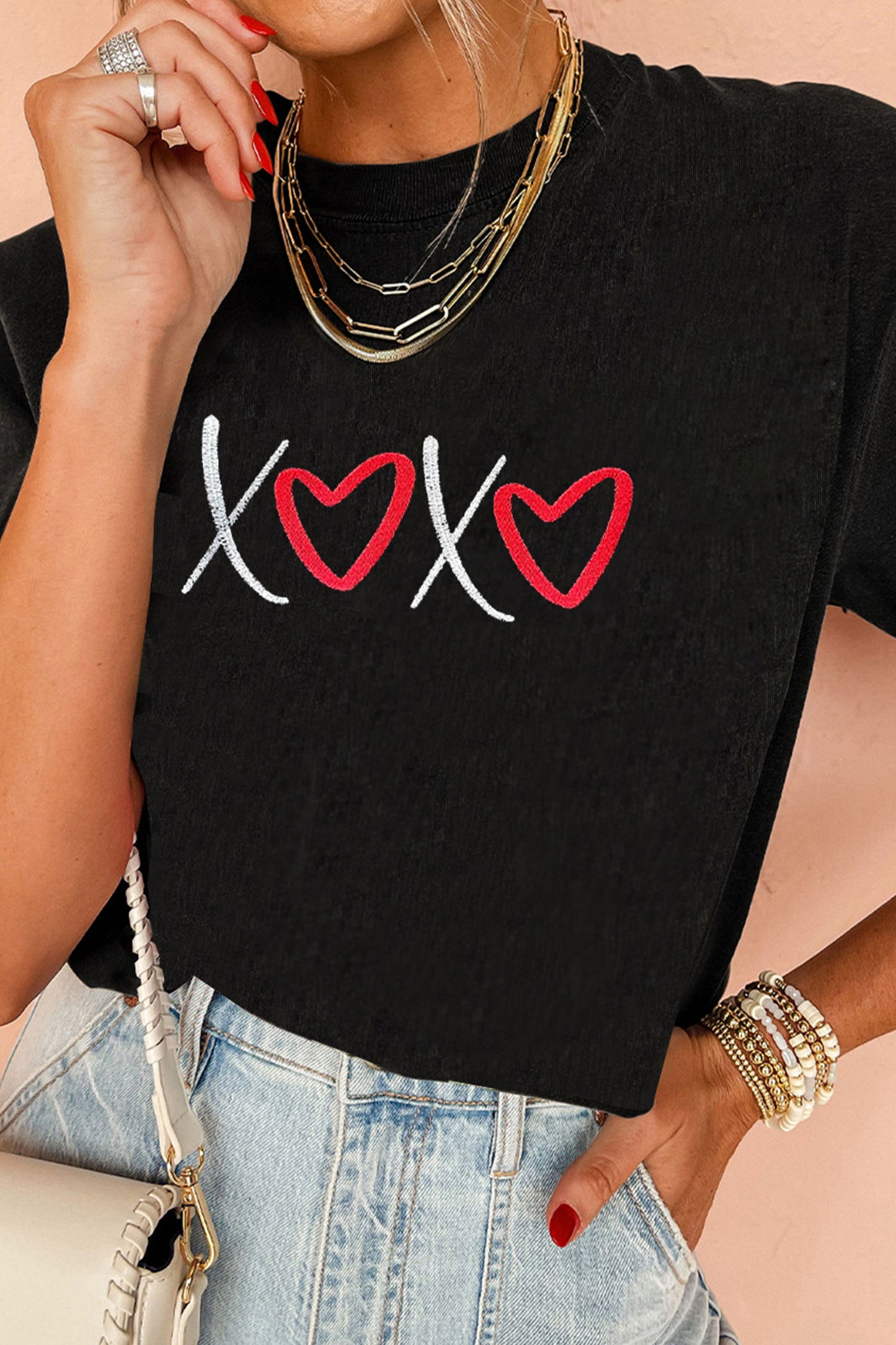 XOXO Graphic Tee – Black