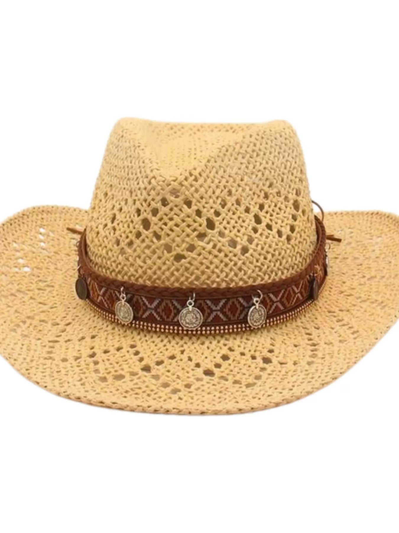 Mustard woven cowboy hat