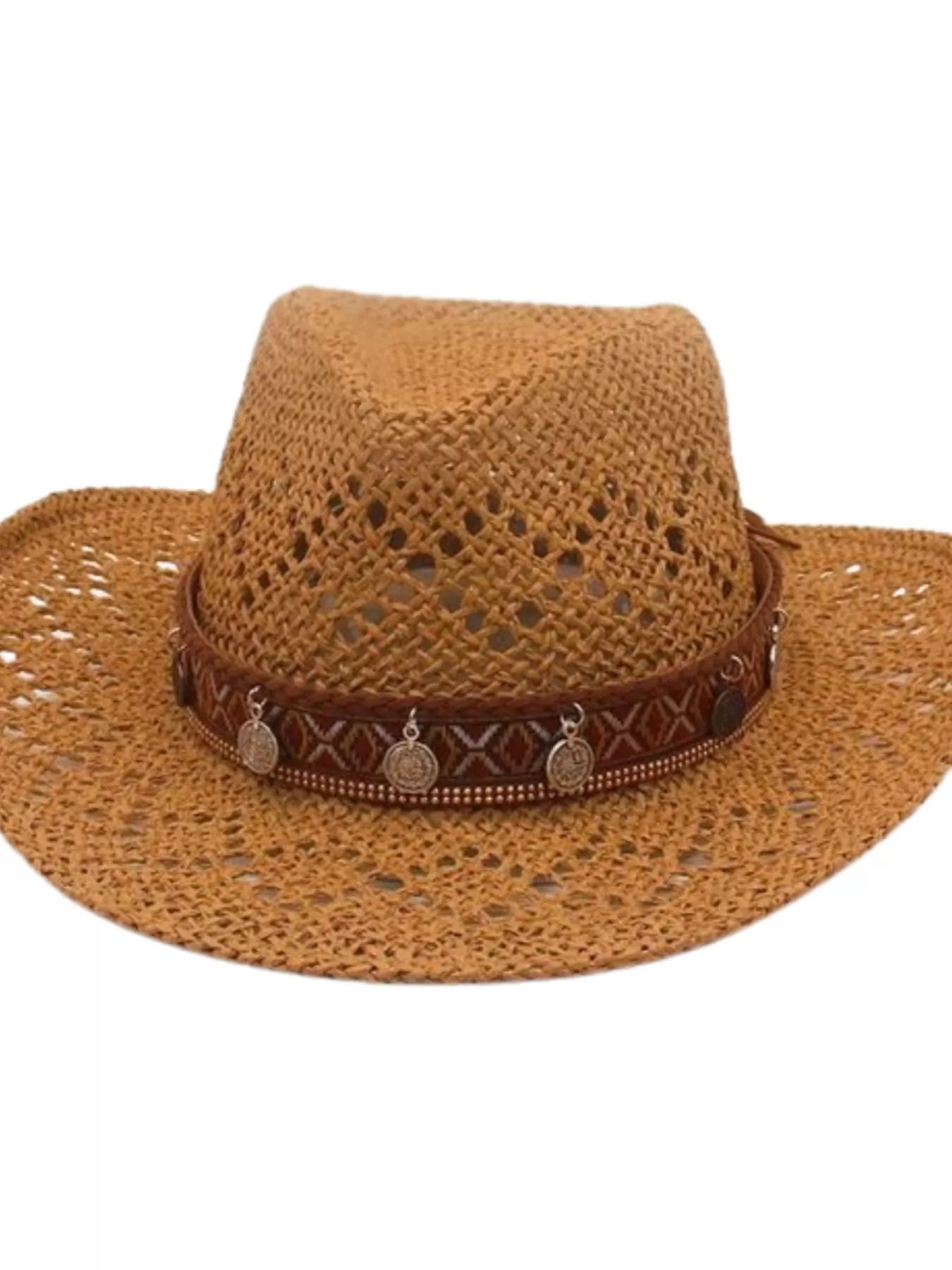 Caramel woven cowboy hat