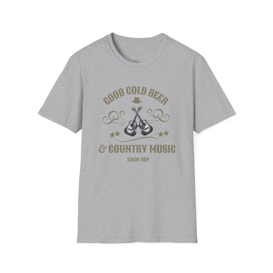 Good Cold Beer & Country Music T-Shirt, Country Shirt, Festival Tee, Western T-shirt, Concert T Shirt,