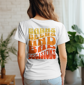 Barns, Beers & Bad Decisions T-Shirt – Country Western Graphic Tee