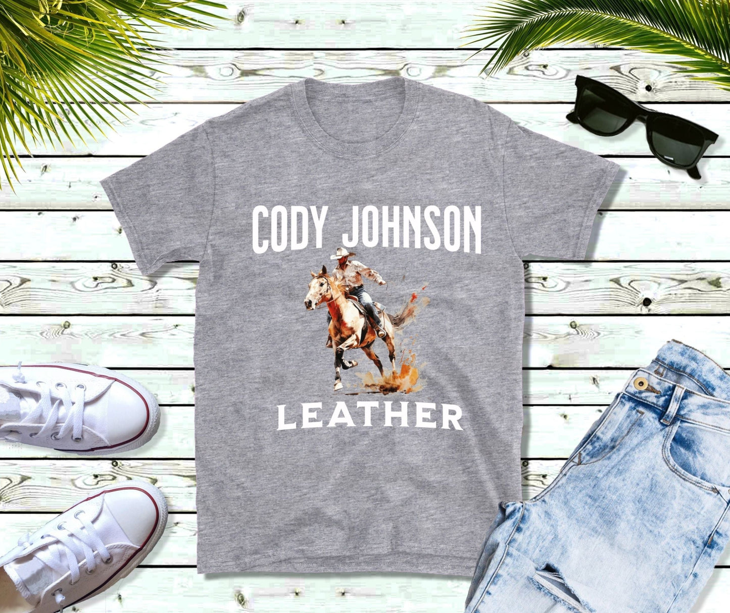 LeatherT Shirt, Country Shirt, Tour Shirt, Festival Tee, Western T-shirt, Music Shirt, Concert T-Shirt