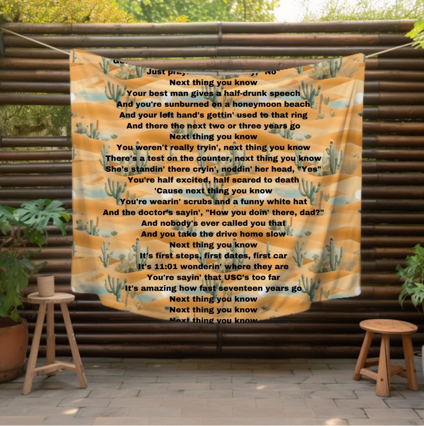 Next thing you know lyric Velveteen Plush Blanket, Fan Blanket, Throw Rug, Display Blanket, Country Music Blanket,