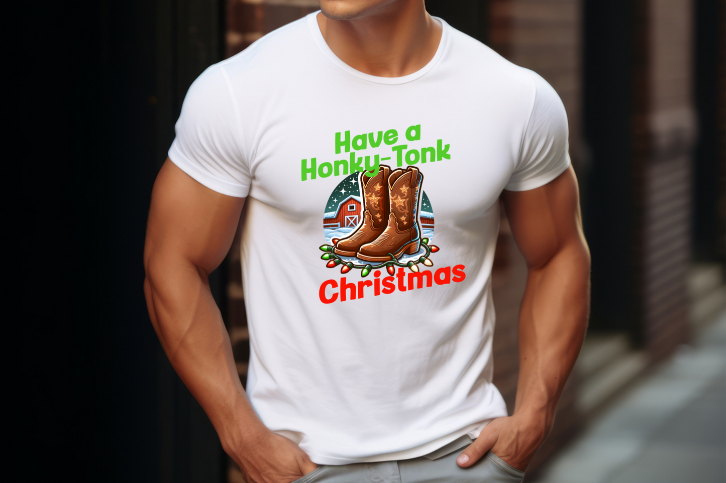 Honky-Tonk Holiday Cheer T-Shirt, Christmas Tee, Country Christmas Shrit