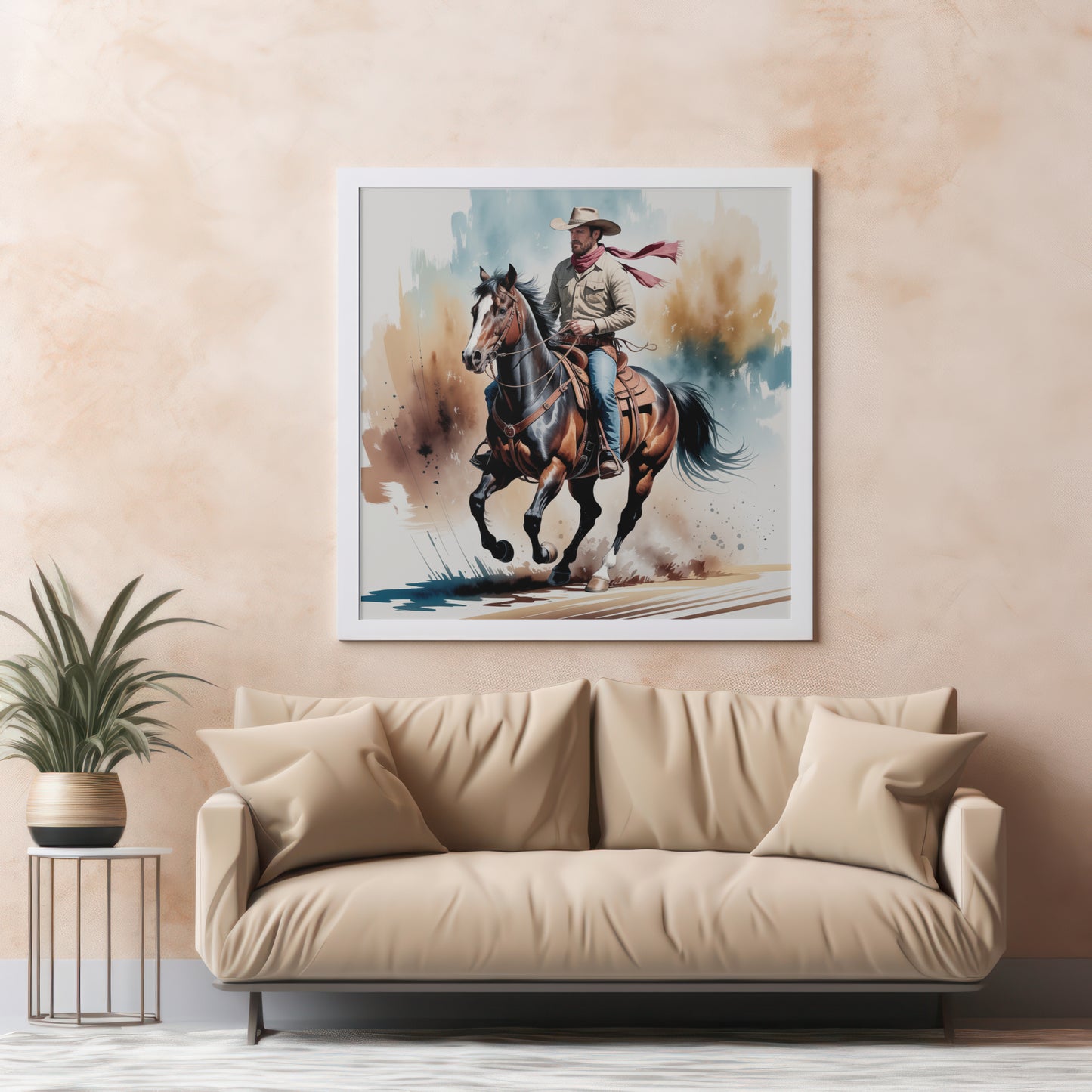 Ride Like Thunder – Western Cowboy in Motion Wall Art