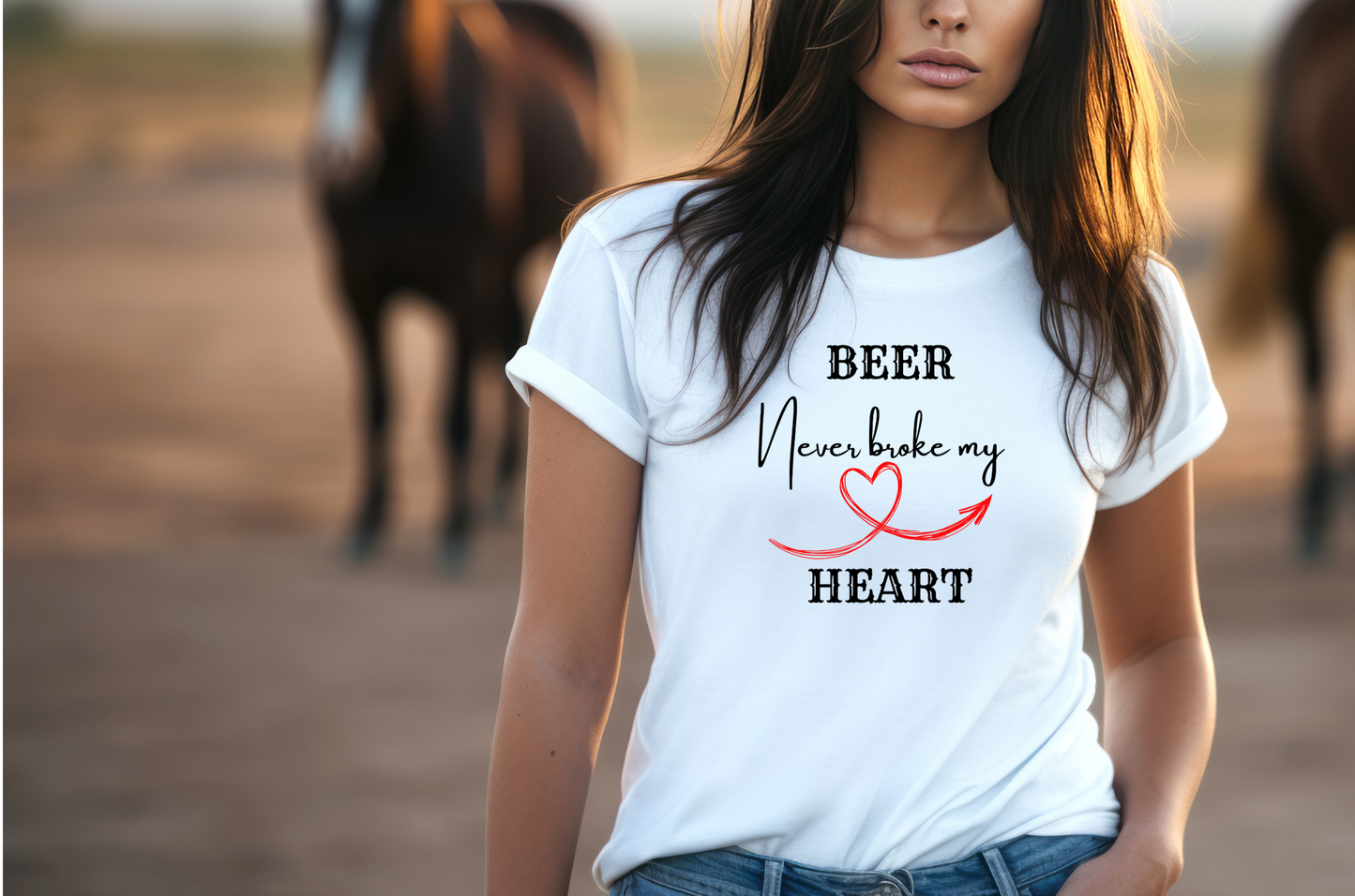 Beer Never Broke My Heart T-Shirt, Country Music T-Shirt, Concert Tee, Lyric T-Shirt