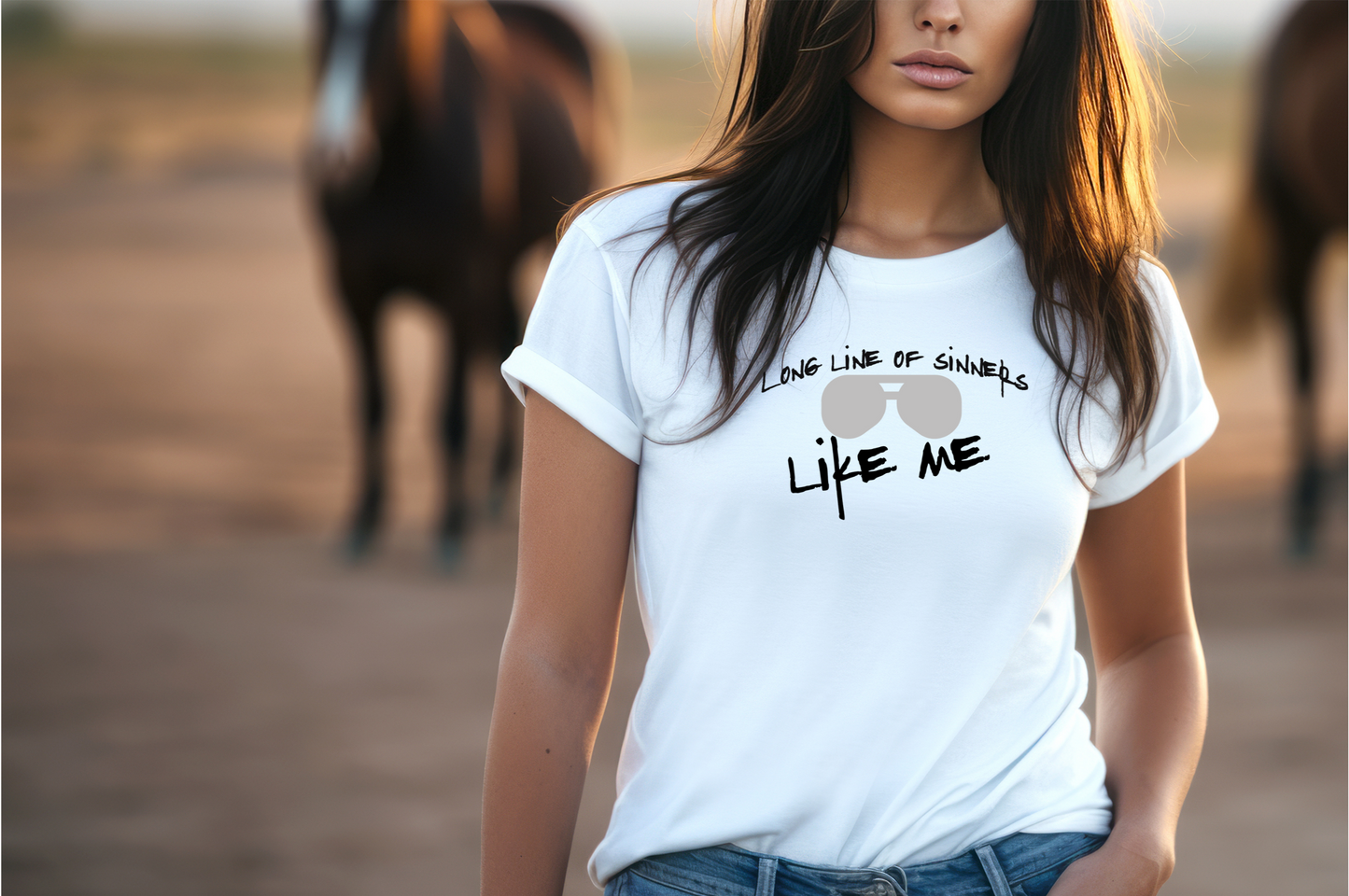 Long Line of Sinners T Shirt, Country Shirt, Festival Tee, Streetwear shirt, Western T-shirt, Country Music Shirt