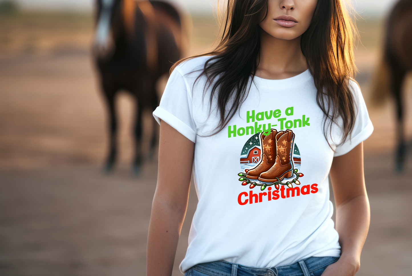 Honky-Tonk Holiday Cheer T-Shirt, Christmas Tee, Country Christmas Shrit