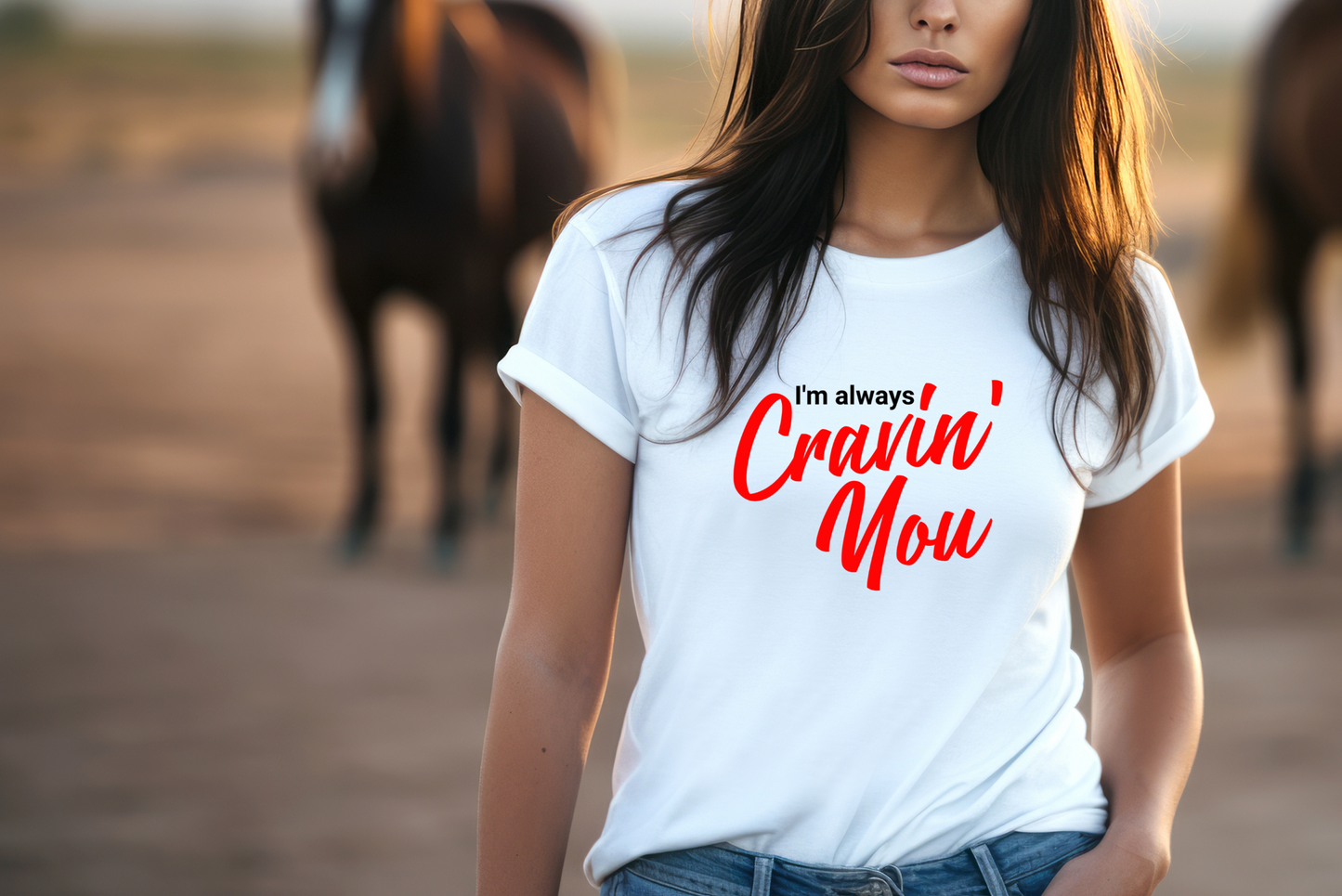  features bold, red script text that reads "Cravin' You," capturing the essence of the song's passionate lyrics and infectious melody. 