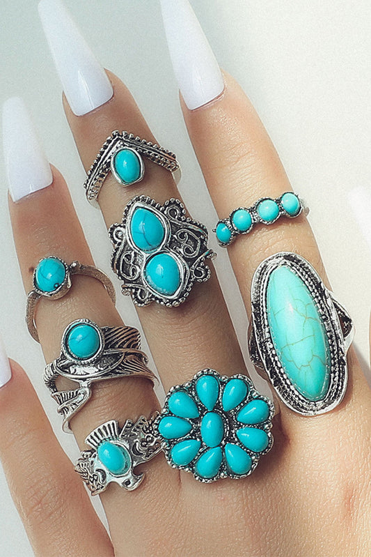 Desert Bloom Turquoise Ring Set