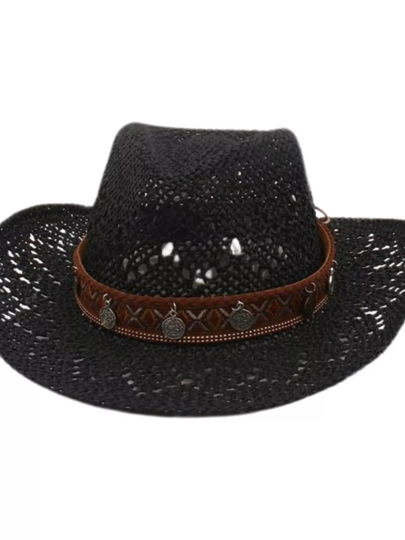 Black woven cowboy hat